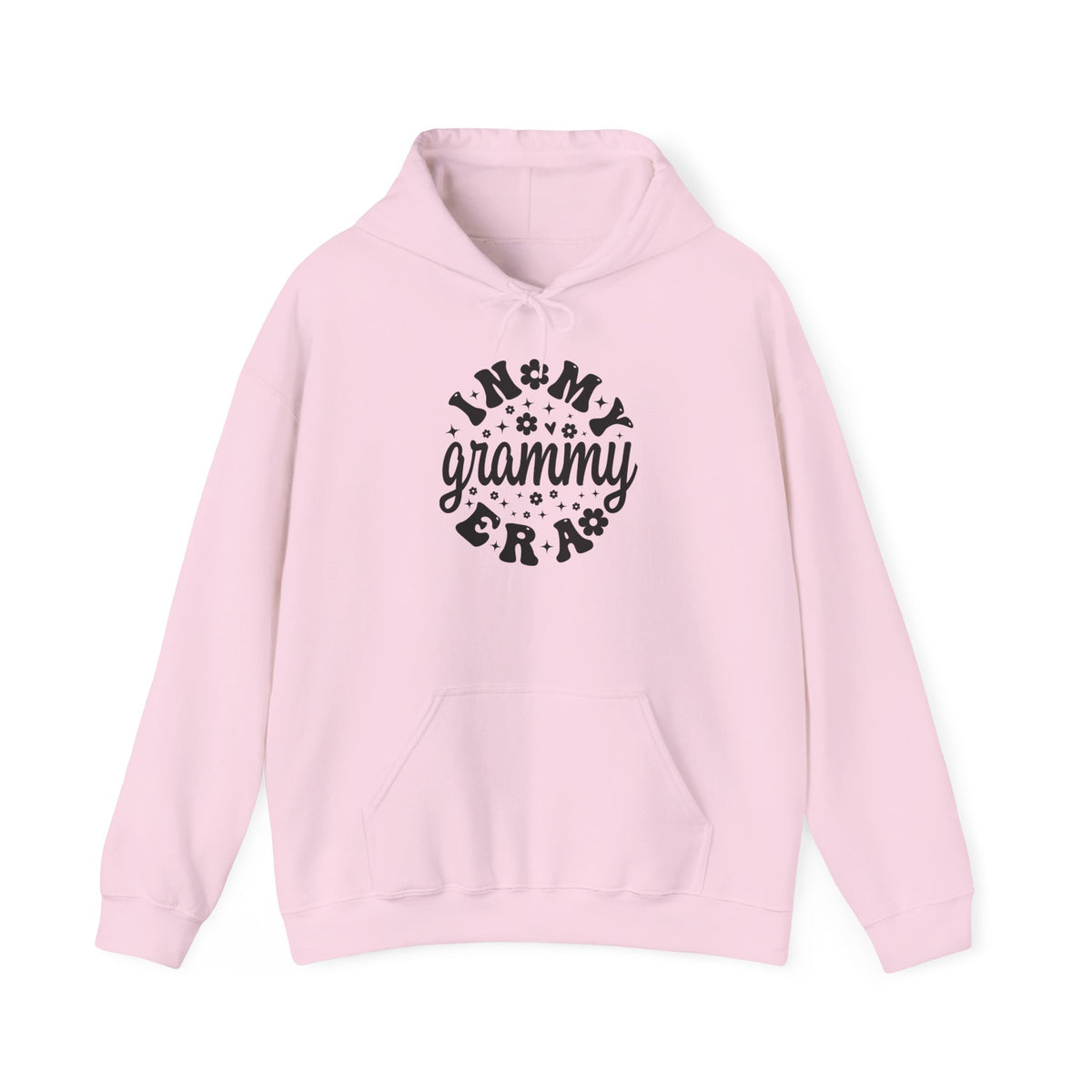 Light Pink In My Grammy Era retro daisy hoodie, front view