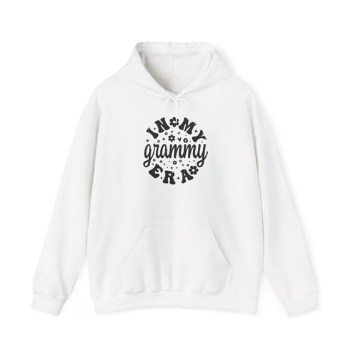 White In My Grammy Era retro daisy hoodie, front view