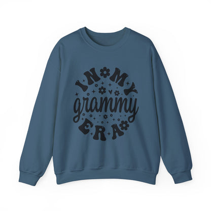 Indigo Blue In My Grammy Era retro daisy sweatshirt, front view