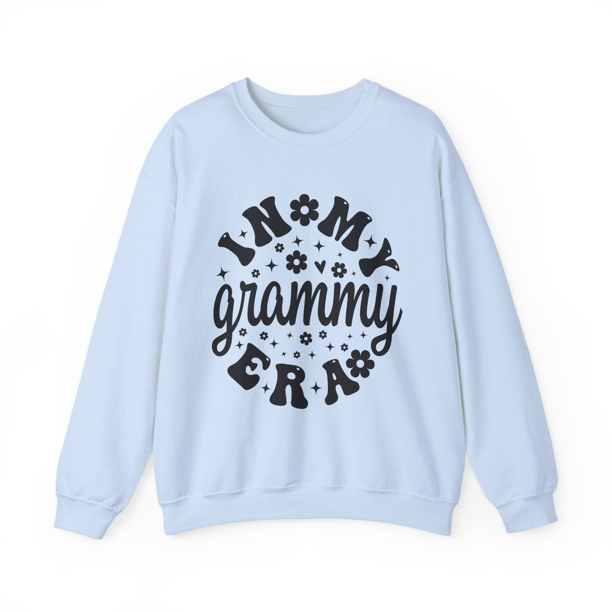 Light Blue In My Grammy Era retro daisy sweatshirt, front view