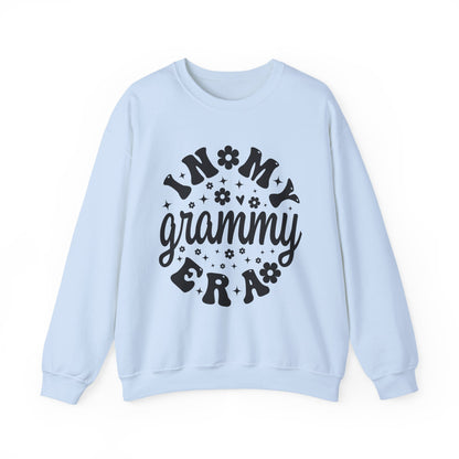 Light Blue In My Grammy Era retro daisy sweatshirt, front view