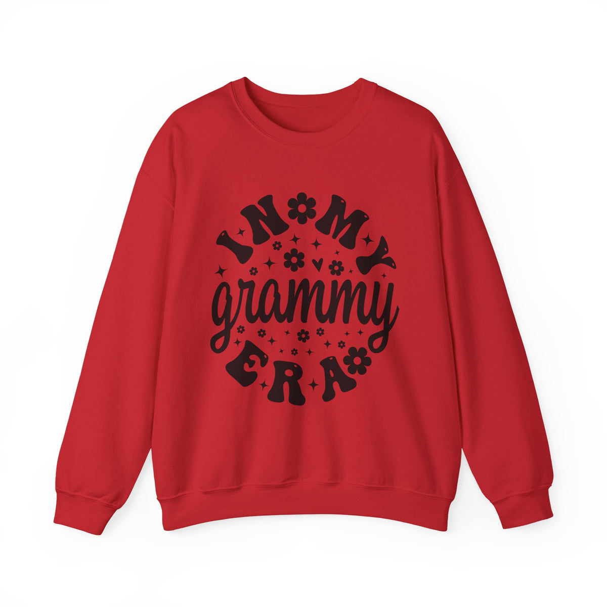 Red In My Grammy Era retro daisy sweatshirt, front view
