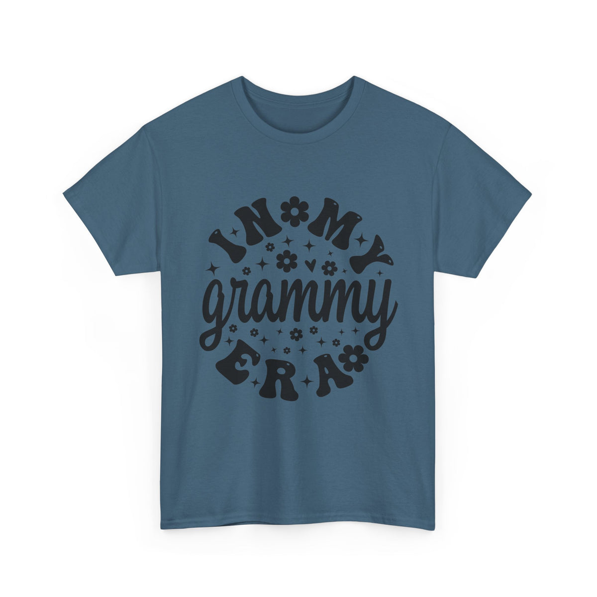 Indigo Blue In My Grammy Era retro daisy t-shirt, front view