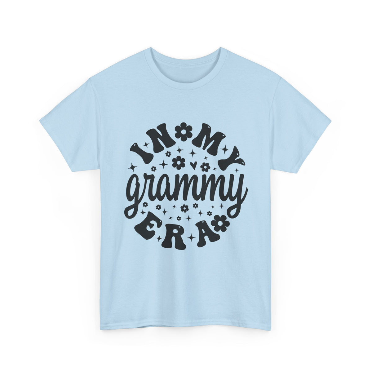 Light Blue In My Grammy Era retro daisy t-shirt, front view