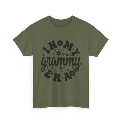 Military Green In My Grammy Era retro daisy t-shirt, front view