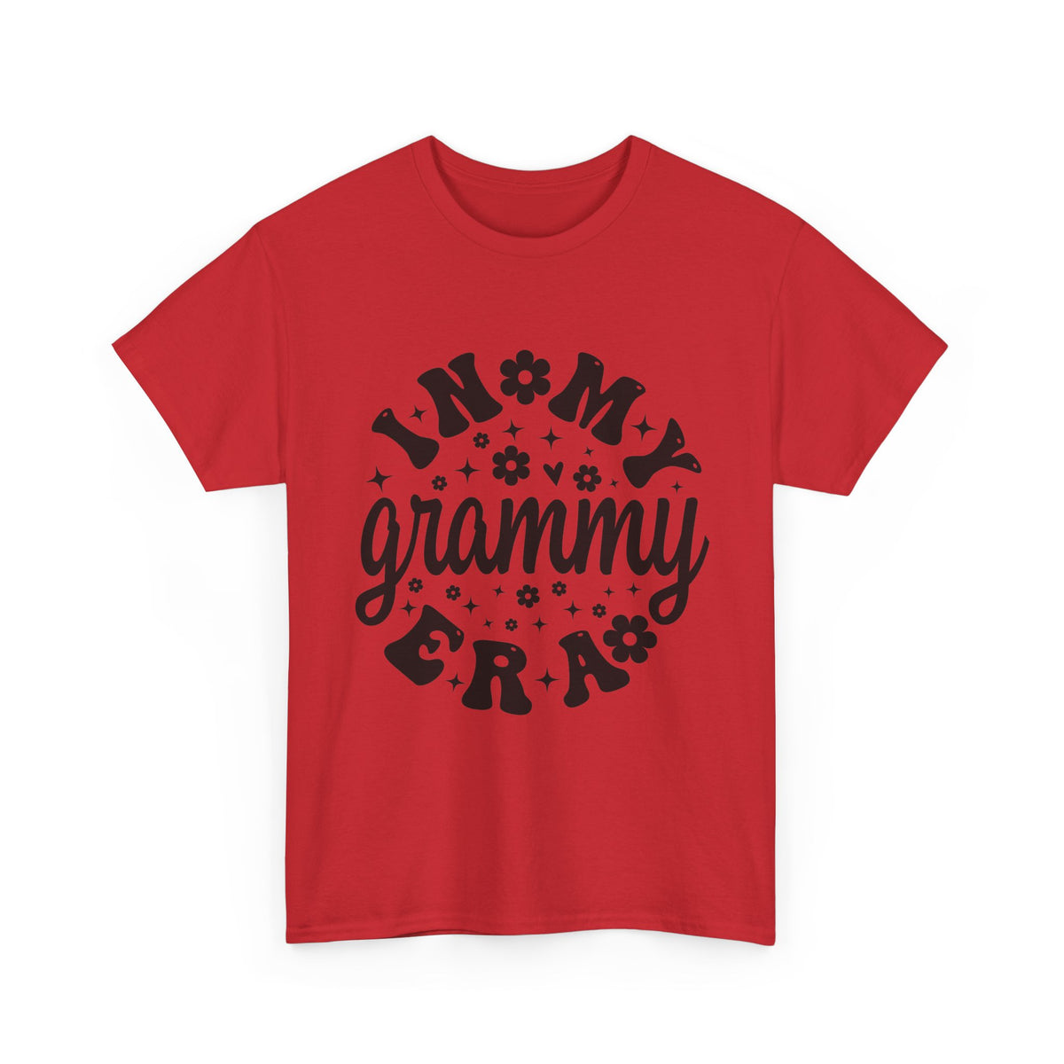 Red In My Grammy Era retro daisy t-shirt, front view