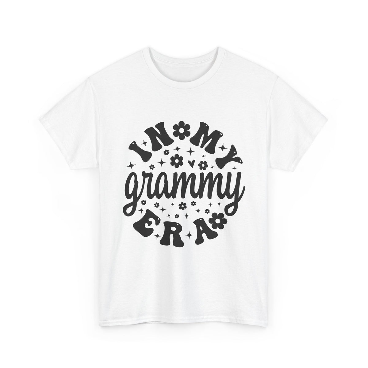 White In My Grammy Era retro daisy t-shirt, front view