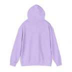 Orchid In My Sourdough Era Hoodie, back view with the hood up