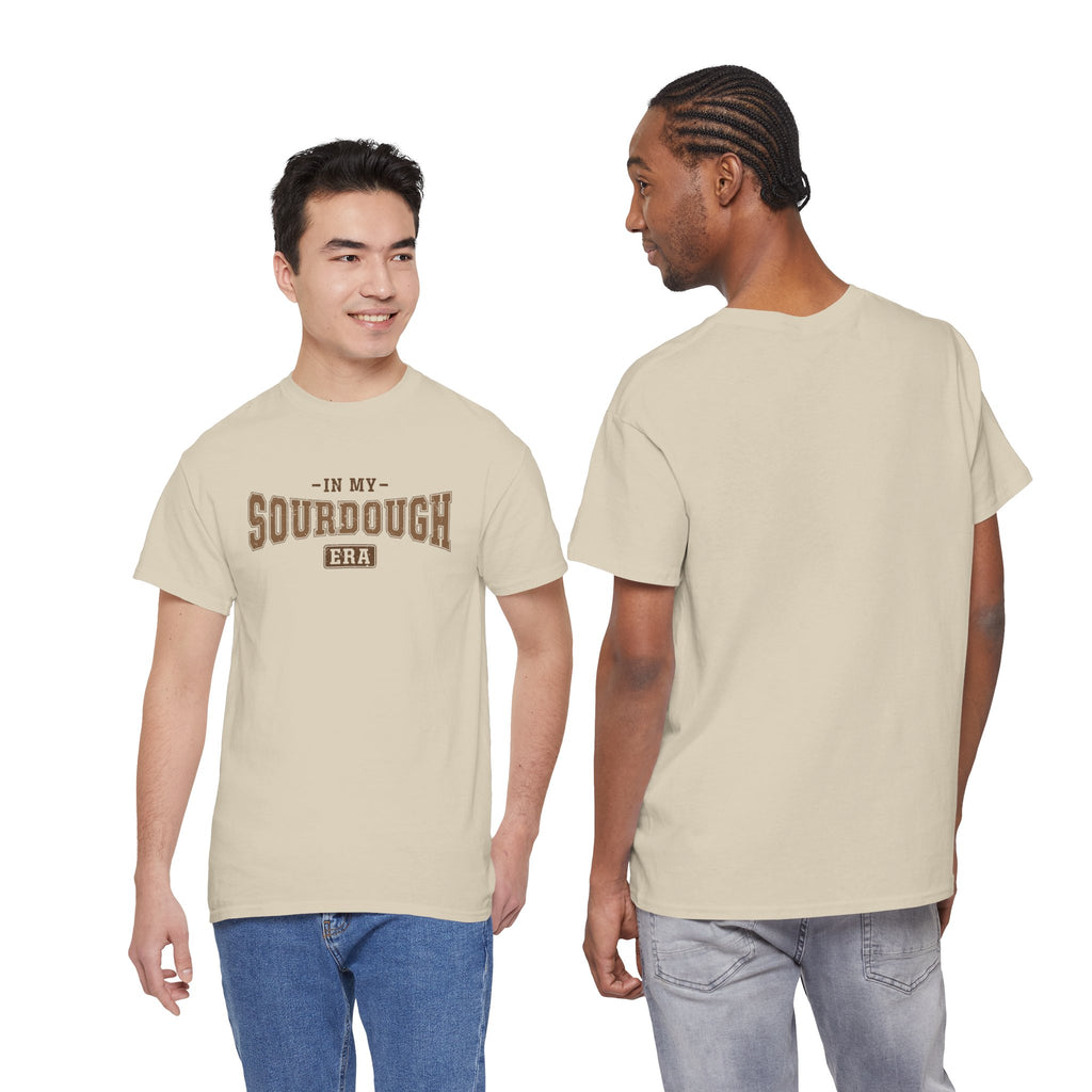 Two men wearing the sand In My Sourdough Era T-Shirt