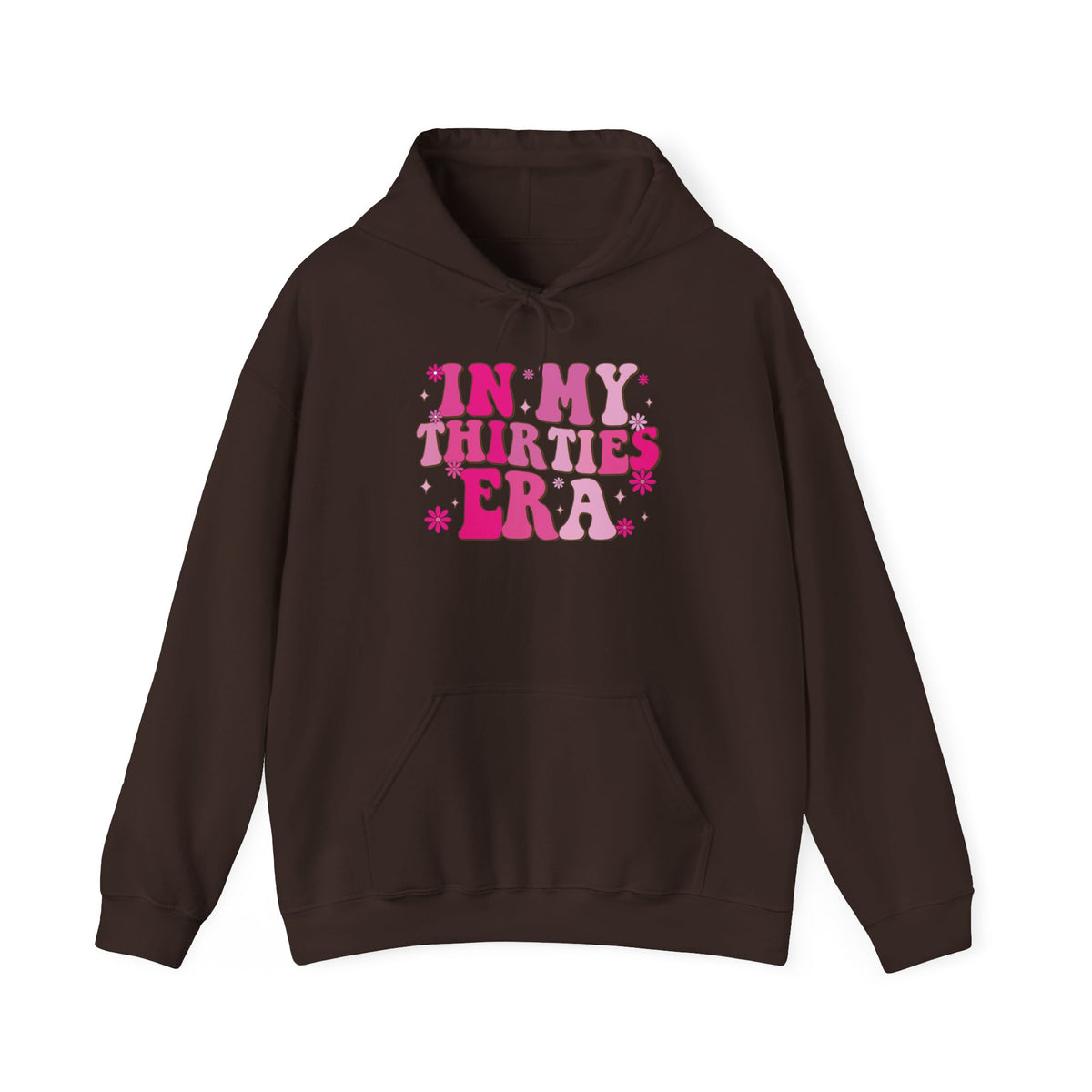 Dark Chocolate In My Thirties Era retro hoodie, front view