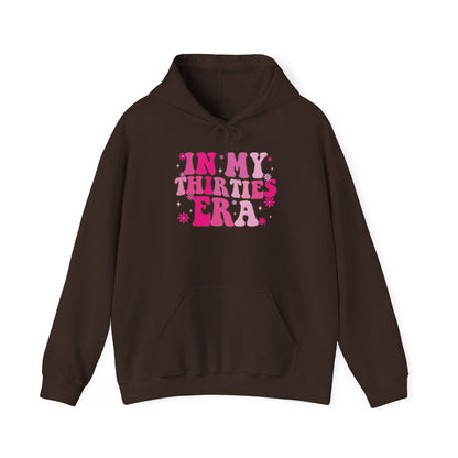 Dark Chocolate In My Thirties Era retro hoodie, front view