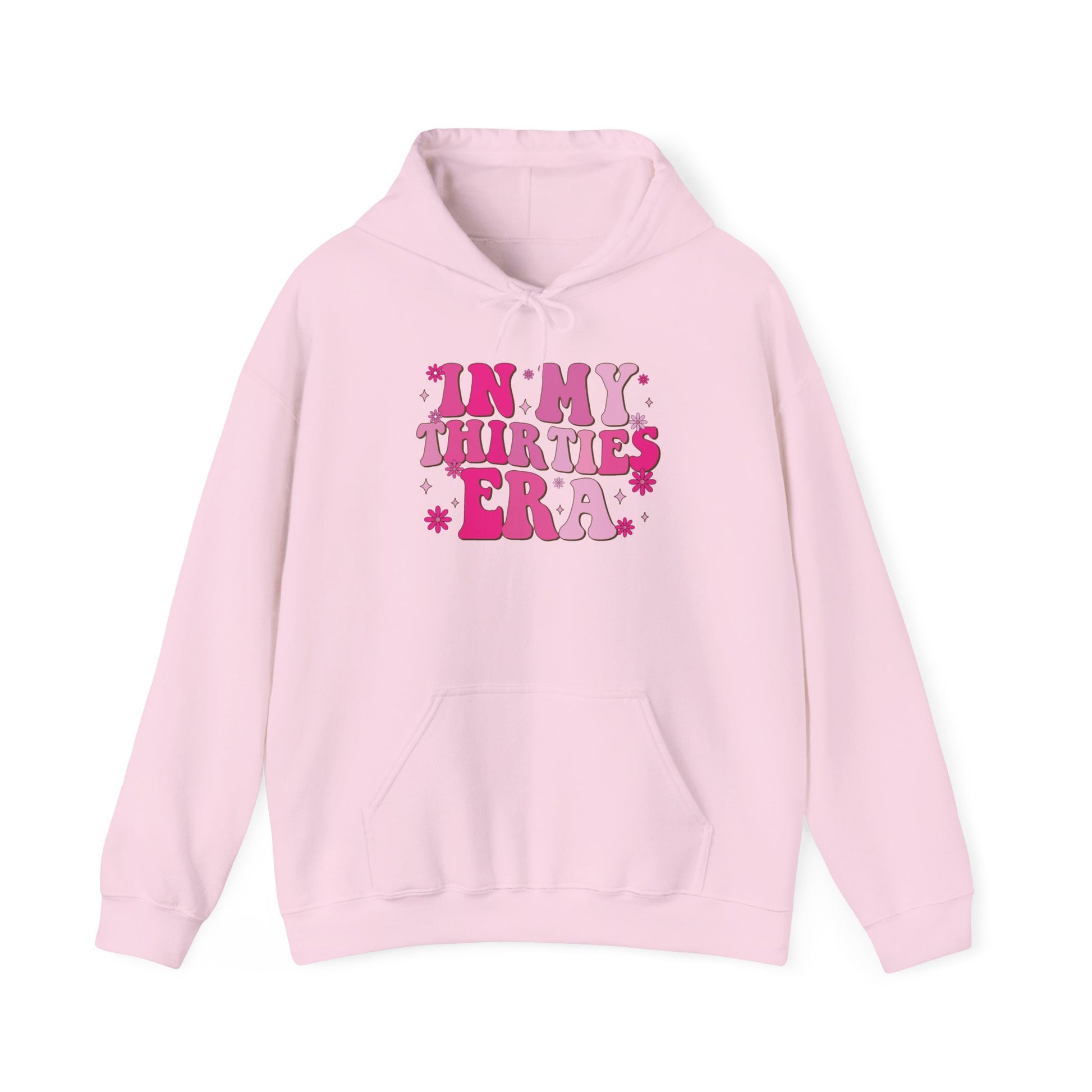 Light Pink In My Thirties Era retro hoodie, front view