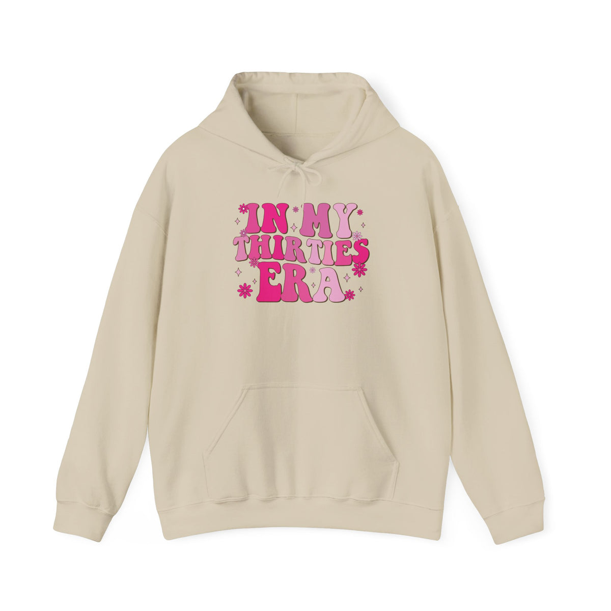 Sand In My Thirties Era retro hoodie, front view
