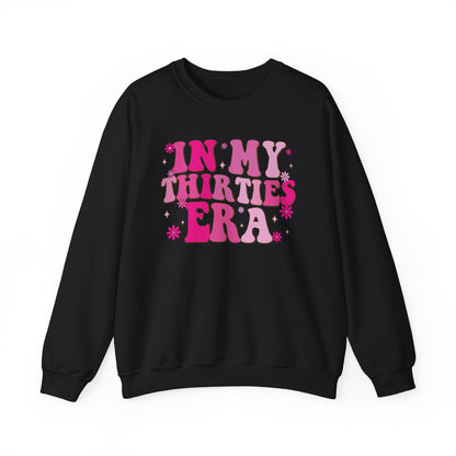 Black In My Thirties Era retro sweatshirt, front view