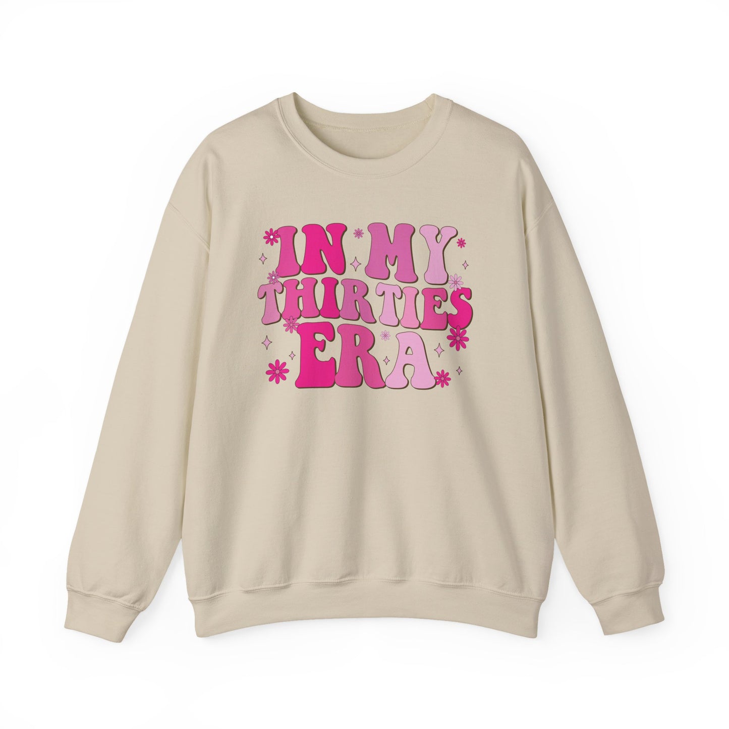 Sand In My Thirties Era retro sweatshirt, front view