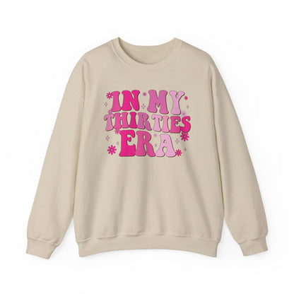 Sand In My Thirties Era retro sweatshirt, front view
