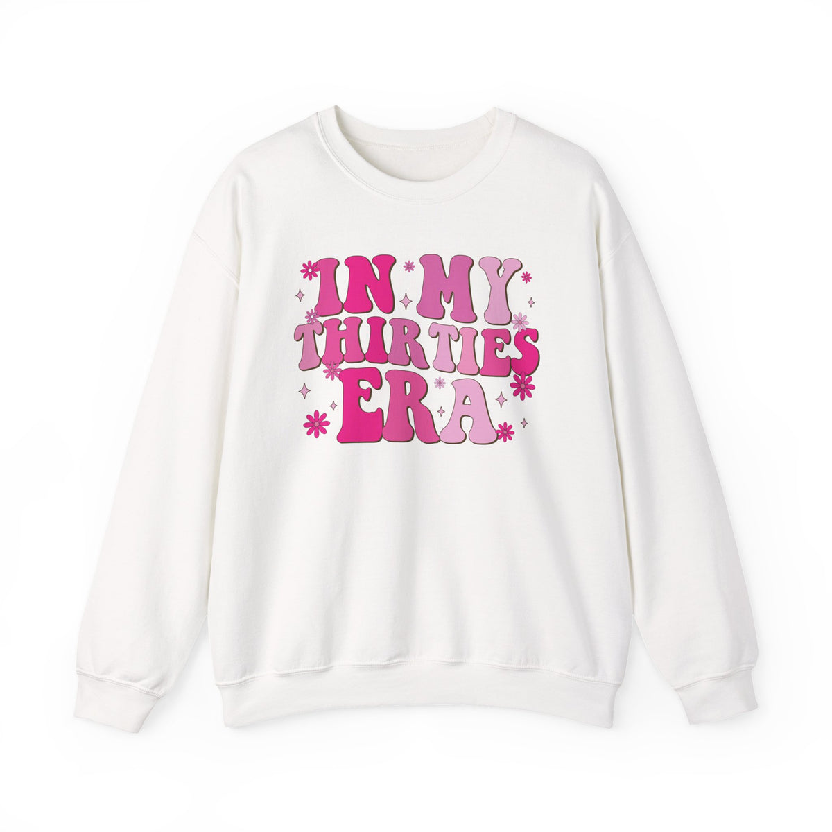 White In My Thirties Era retro sweatshirt, front view