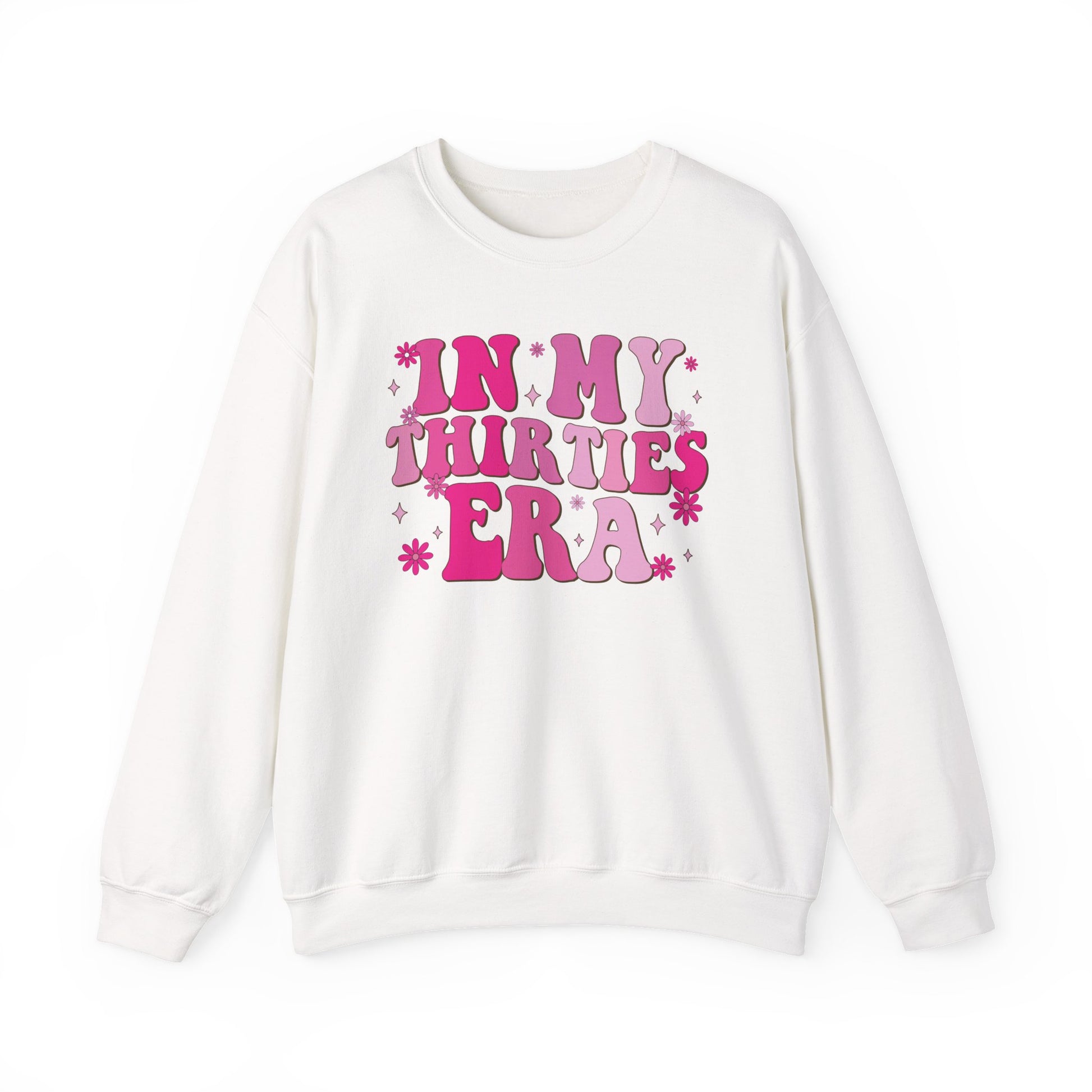 White In My Thirties Era retro sweatshirt, front view