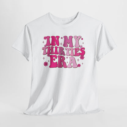 In My Thirties Era retro t-shirt, flat lay