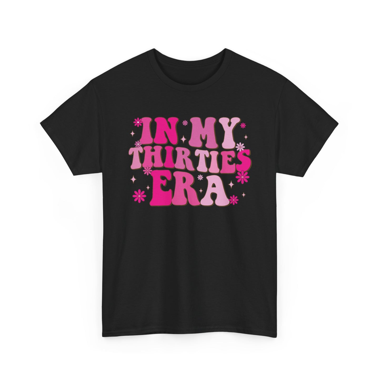 Black In My Thirties Era retro t-shirt, front view