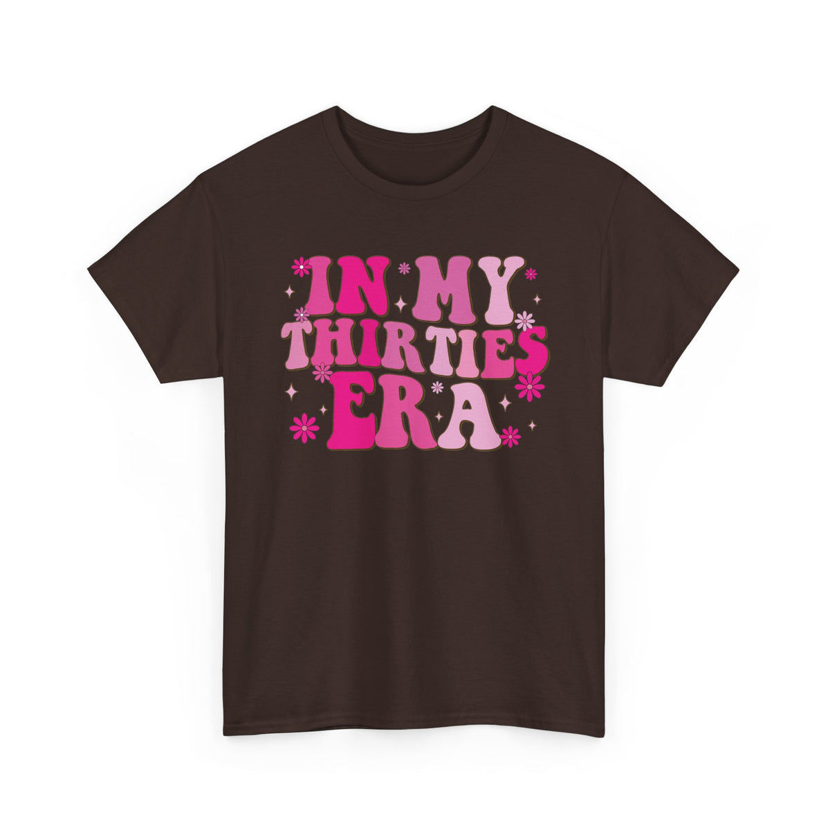 Dark Chocolate In My Thirties Era retro t-shirt, front view