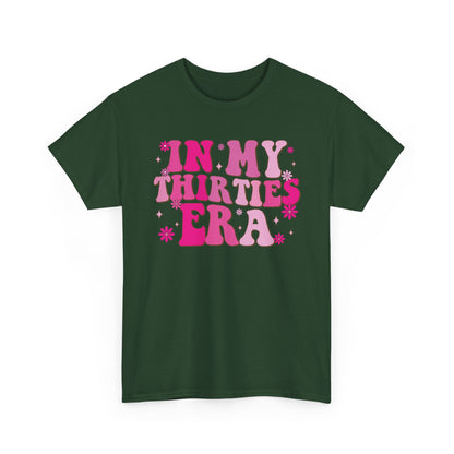 Forest Green In My Thirties Era retro t-shirt, front view