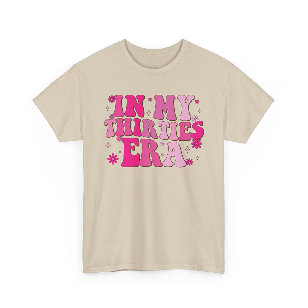 Sand In My Thirties Era retro t-shirt, front view