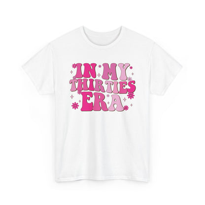 White In My Thirties Era retro t-shirt, front view