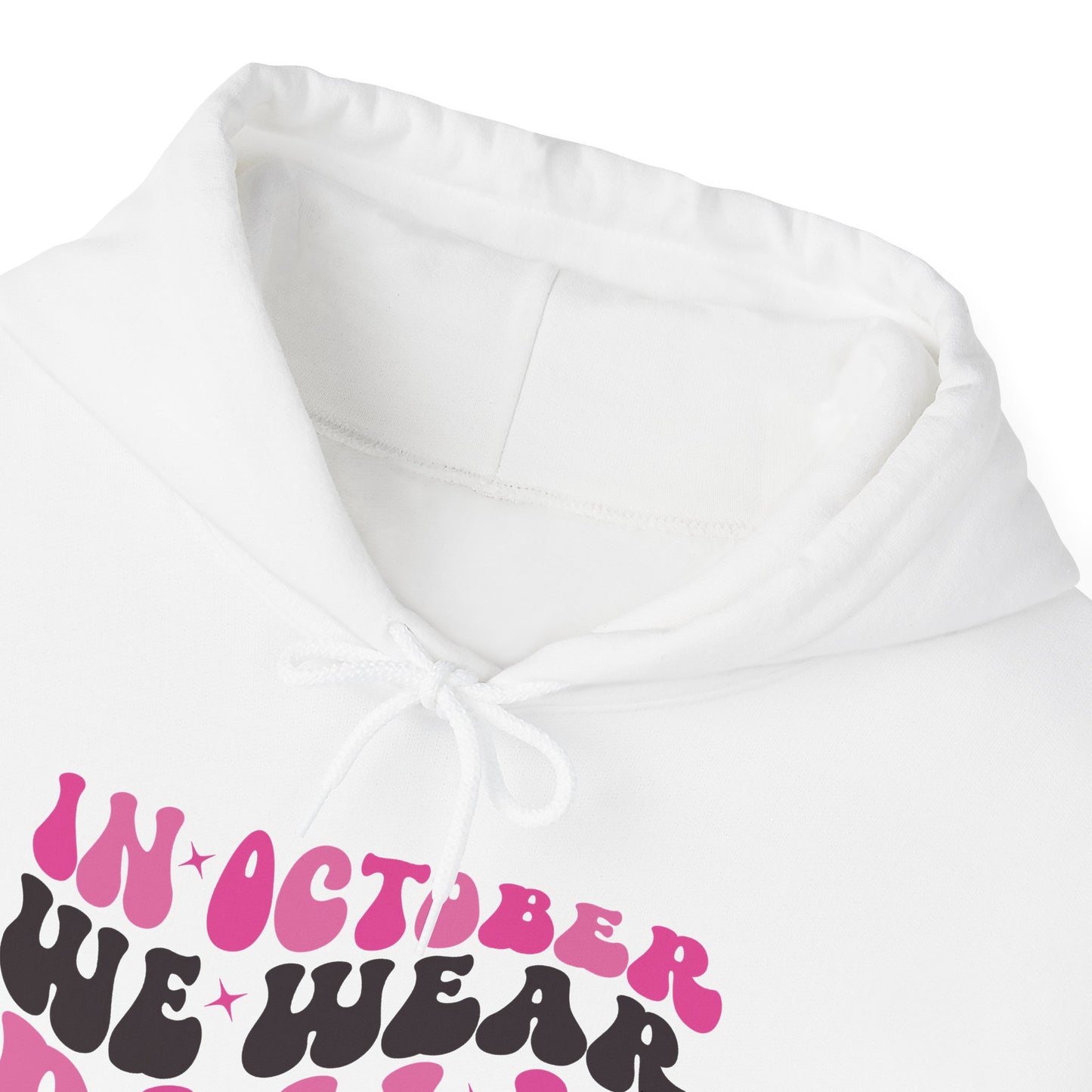 In October We Wear Pink retro hoodie, additional product view