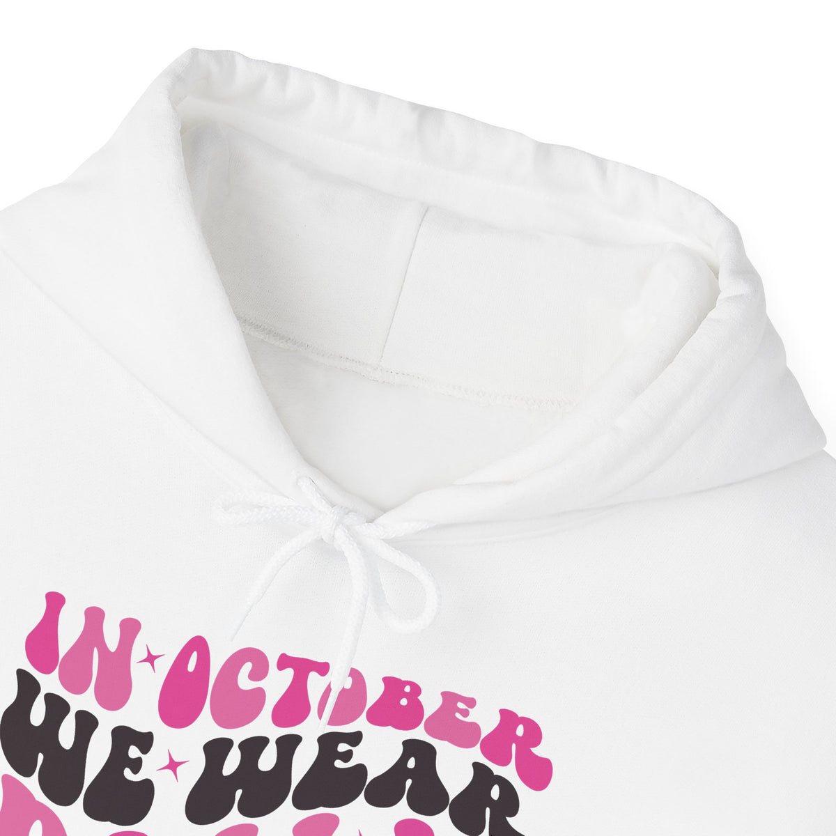 In October We Wear Pink retro hoodie, additional product view