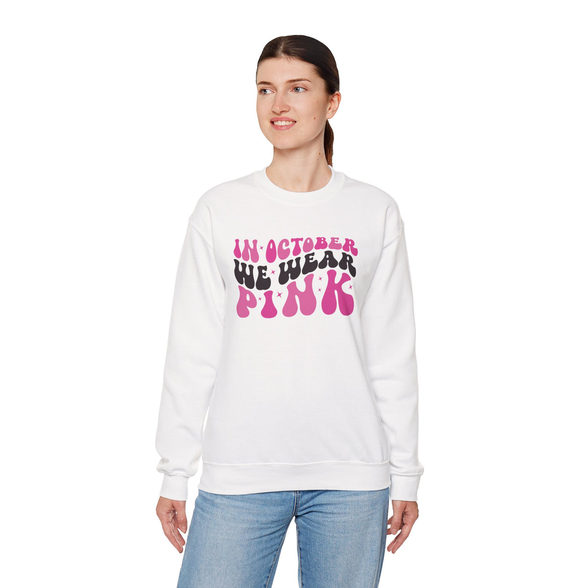 In October We Wear Pink retro sweatshirt, additional product view