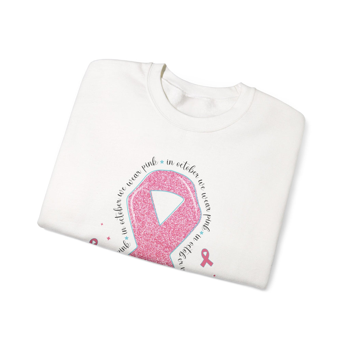In October We Wear Pink ribbon sweatshirt, additional product view