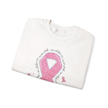 In October We Wear Pink ribbon sweatshirt, additional product view