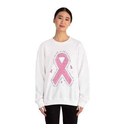 In October We Wear Pink ribbon sweatshirt, additional product view
