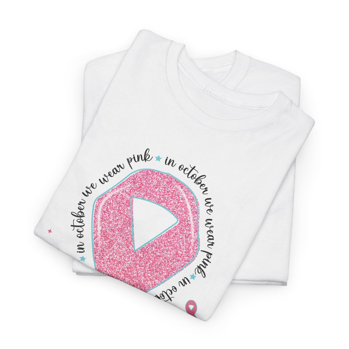 In October We Wear Pink ribbon t-shirt, additional product view
