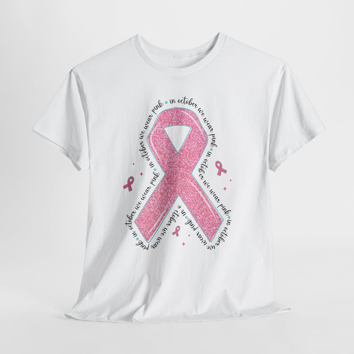 In October We Wear Pink ribbon t-shirt, additional product view