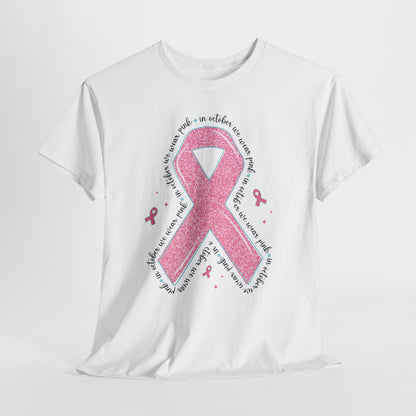 In October We Wear Pink ribbon t-shirt, additional product view