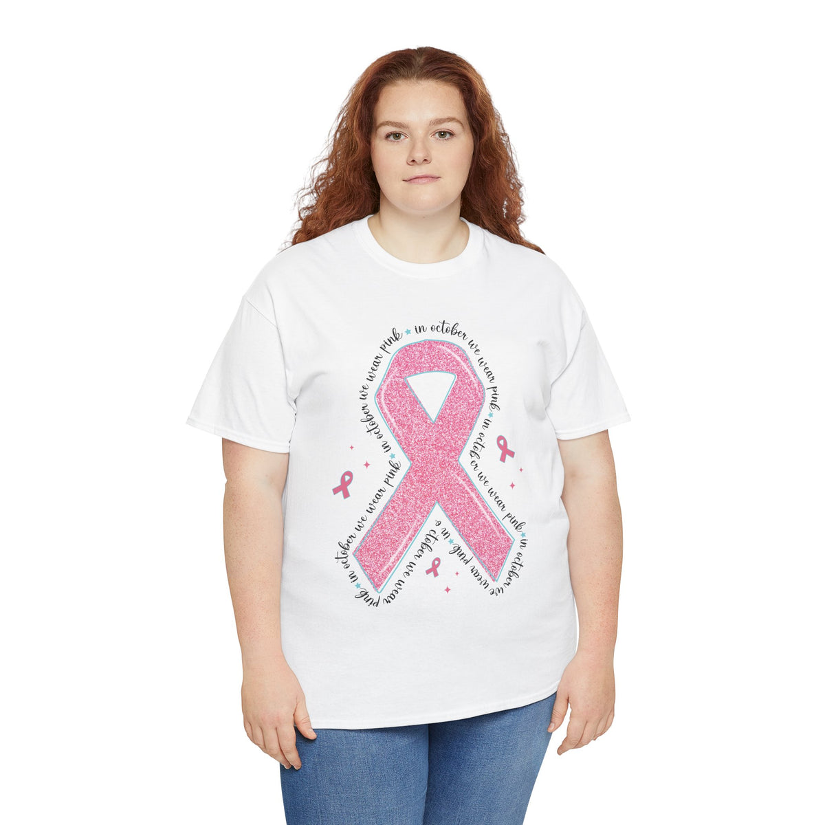 In October We Wear Pink ribbon t-shirt, additional product view
