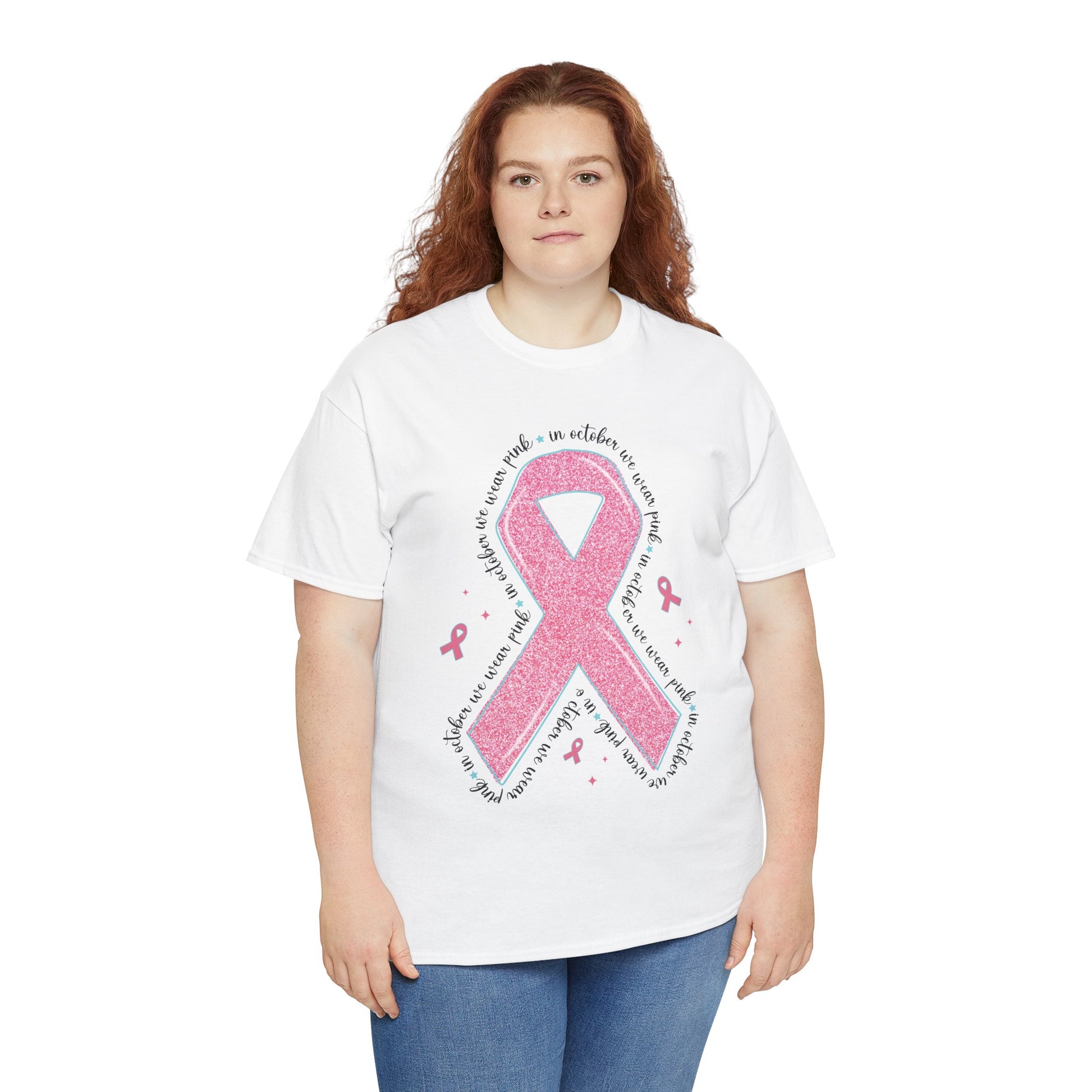 In October We Wear Pink ribbon t-shirt, additional product view