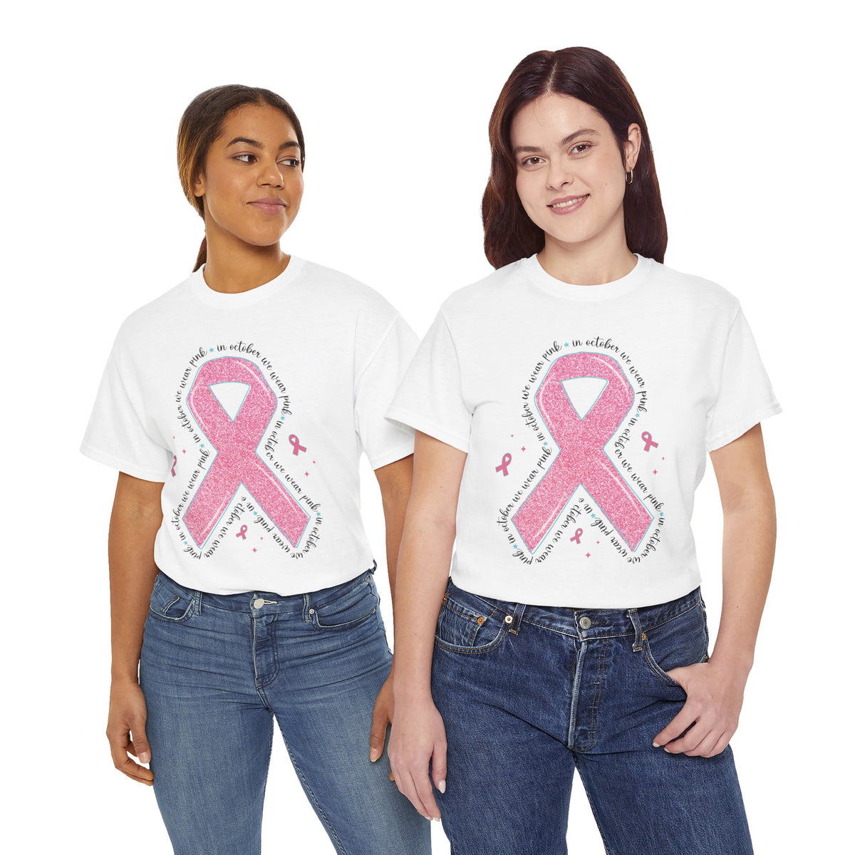 In October We Wear Pink ribbon t-shirt, additional product view