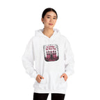 Model wearing the white In October We Wear Pink Witches Hoodie