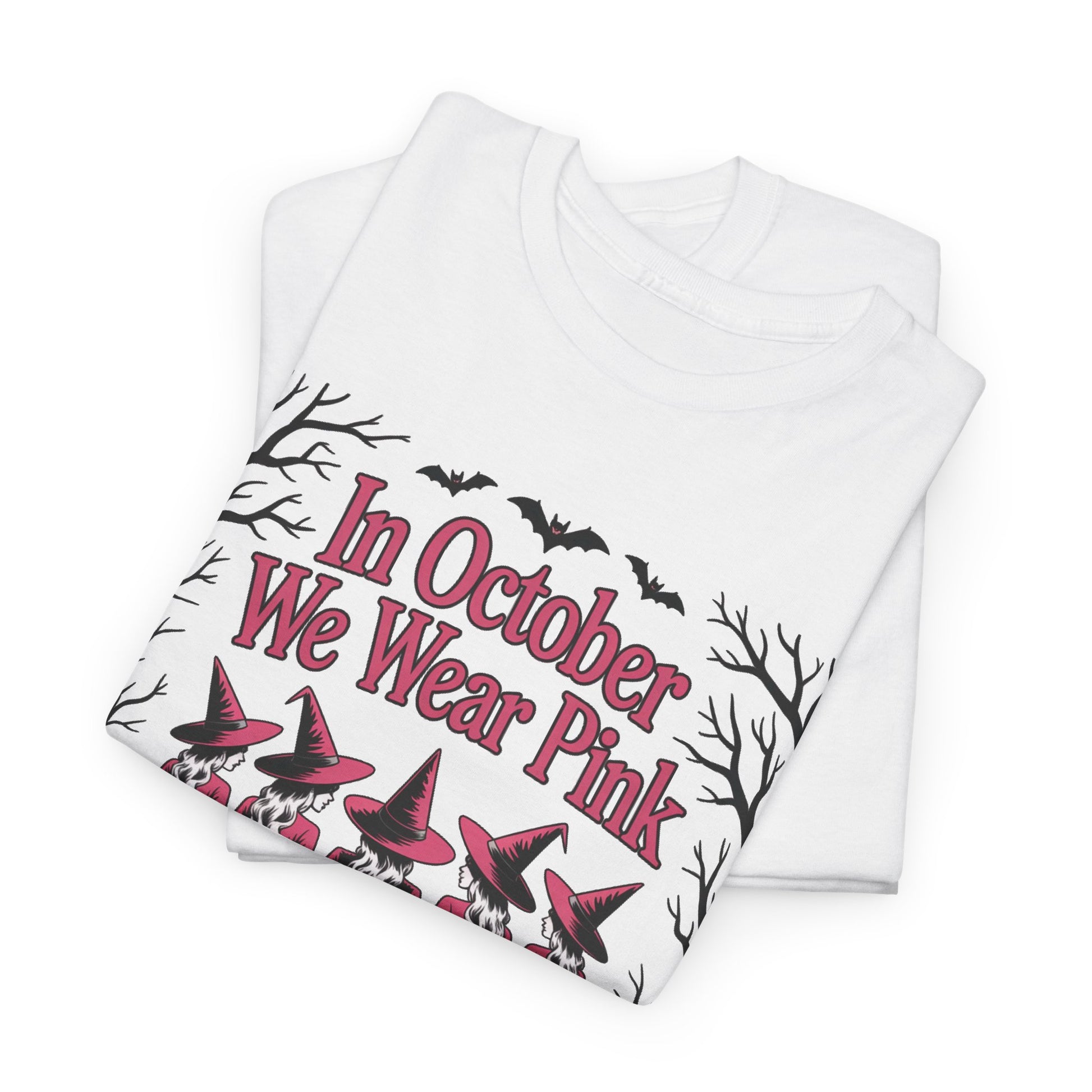 In October We Wear Pink witches t-shirt, additional product view