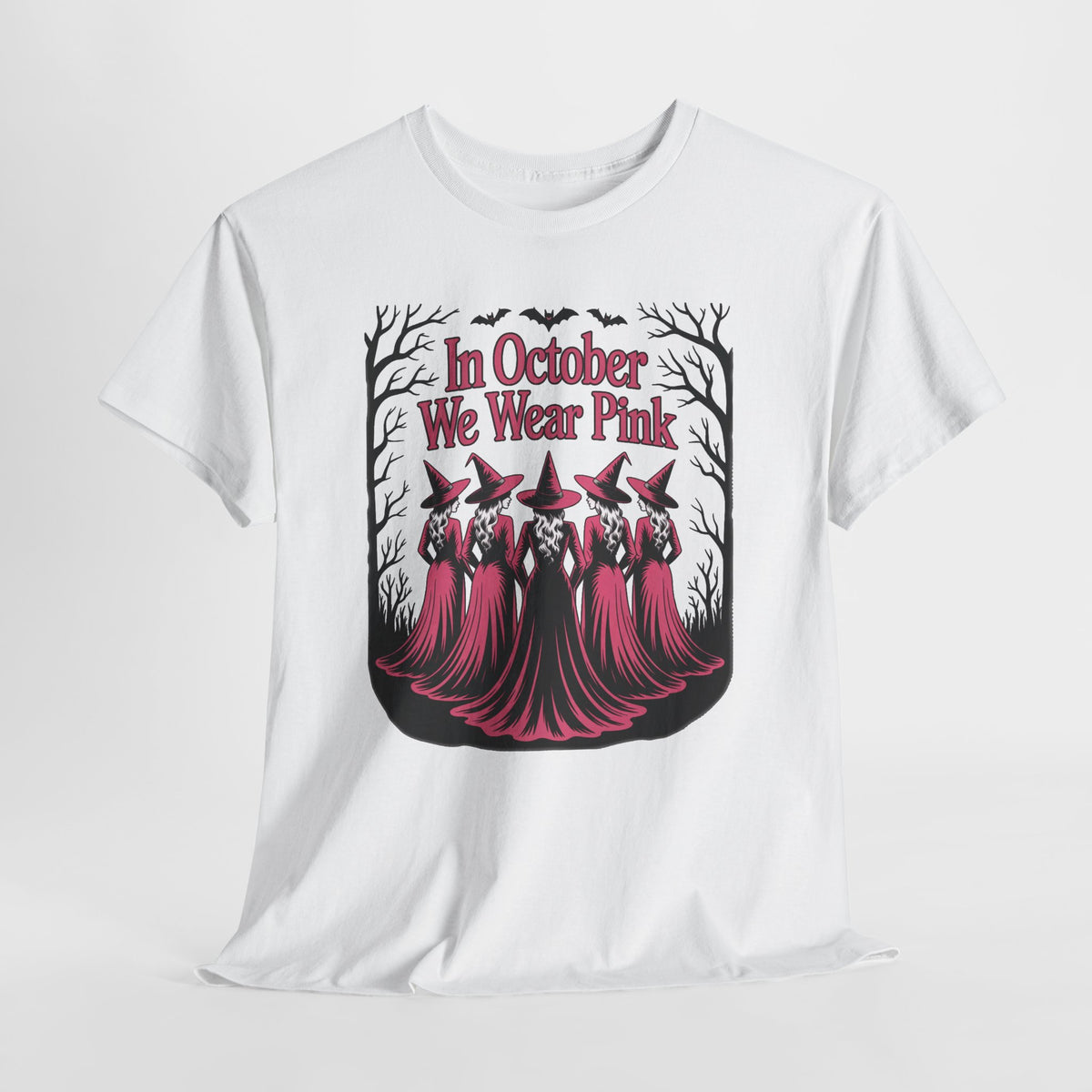 In October We Wear Pink witches t-shirt, additional product view
