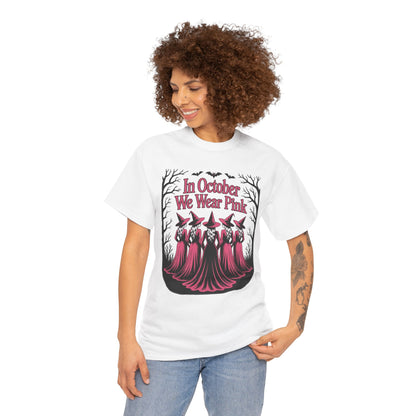 In October We Wear Pink witches t-shirt, additional product view