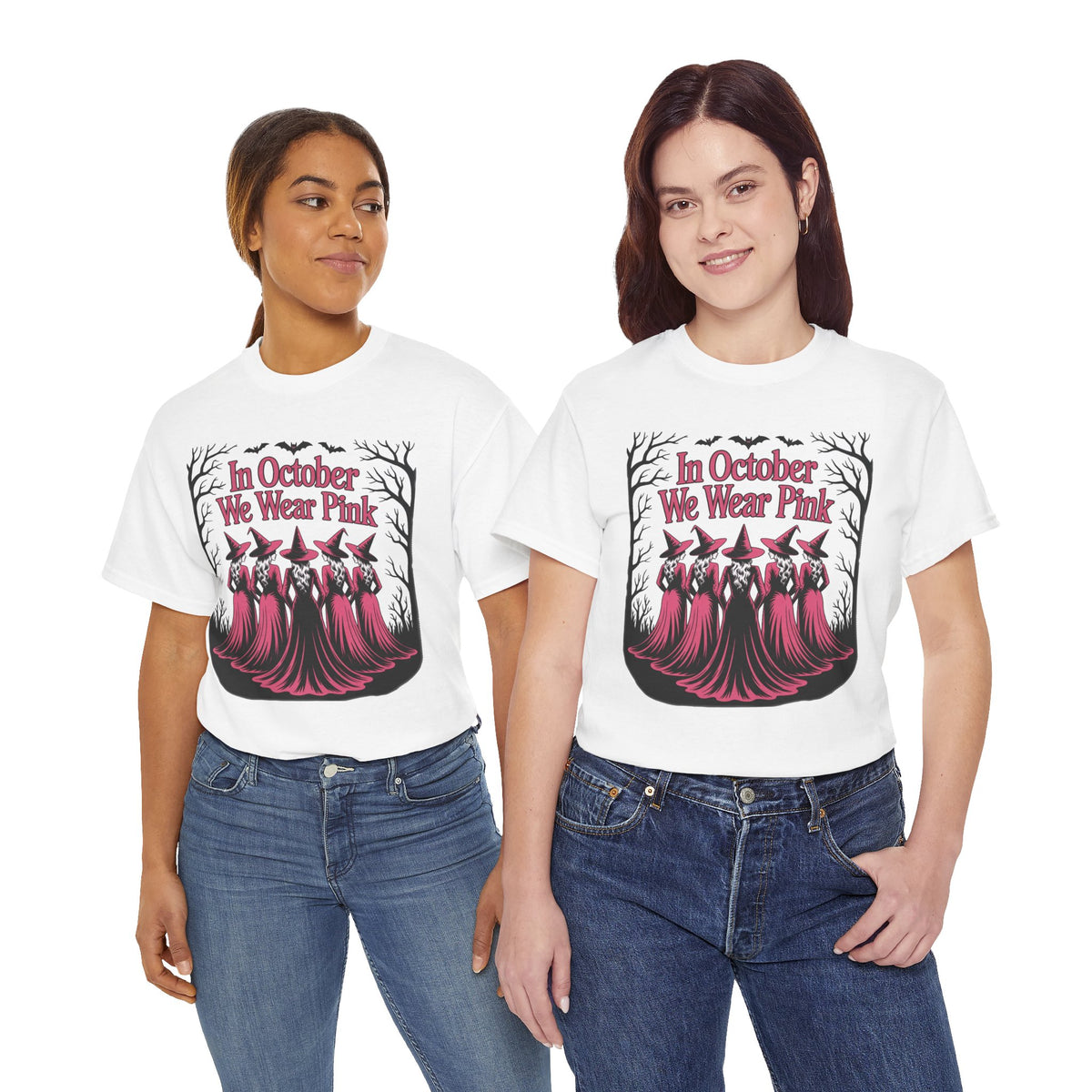 In October We Wear Pink witches t-shirt, additional product view