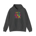 Dark Heather It's My Birthday Week Rainbow hoodie, front view