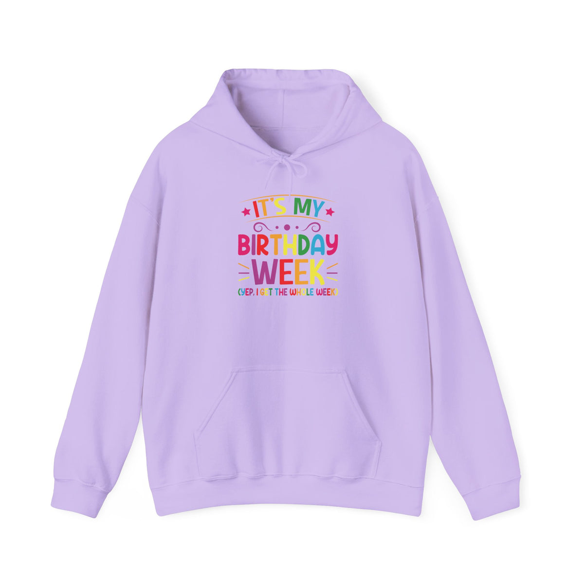 Orchid It's My Birthday Week Rainbow hoodie, front view