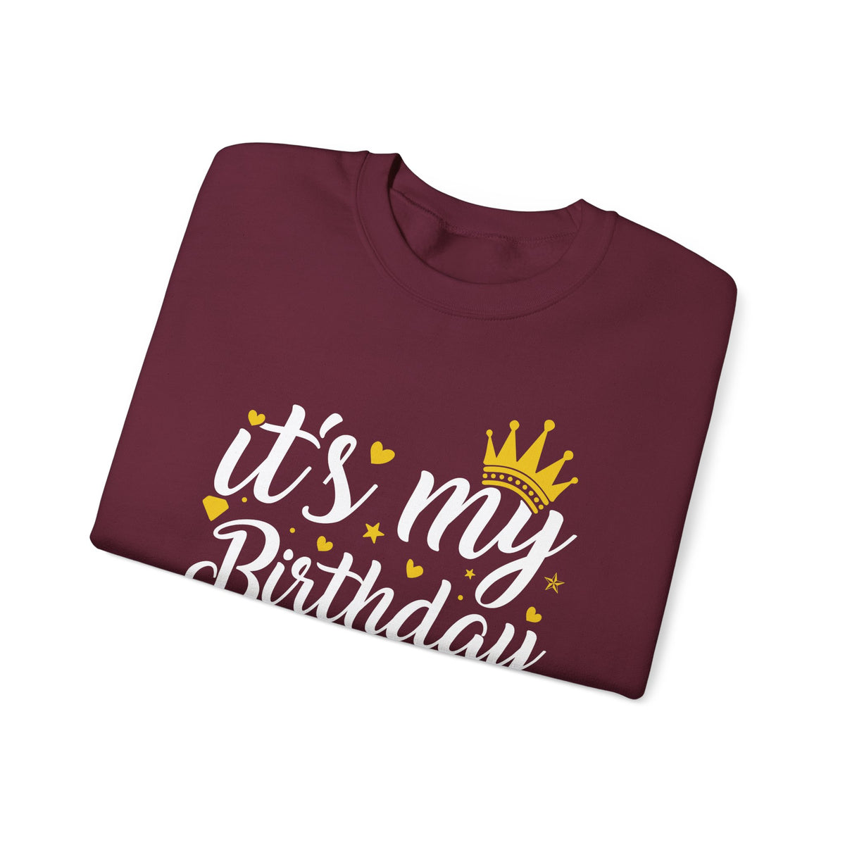 It's My Birthday Week sweatshirt with gold crown, additional product photo