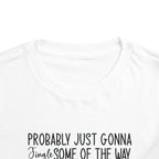 Jingle Some Of The Way Funny Christmas Toddler T-Shirt, front collar close-up