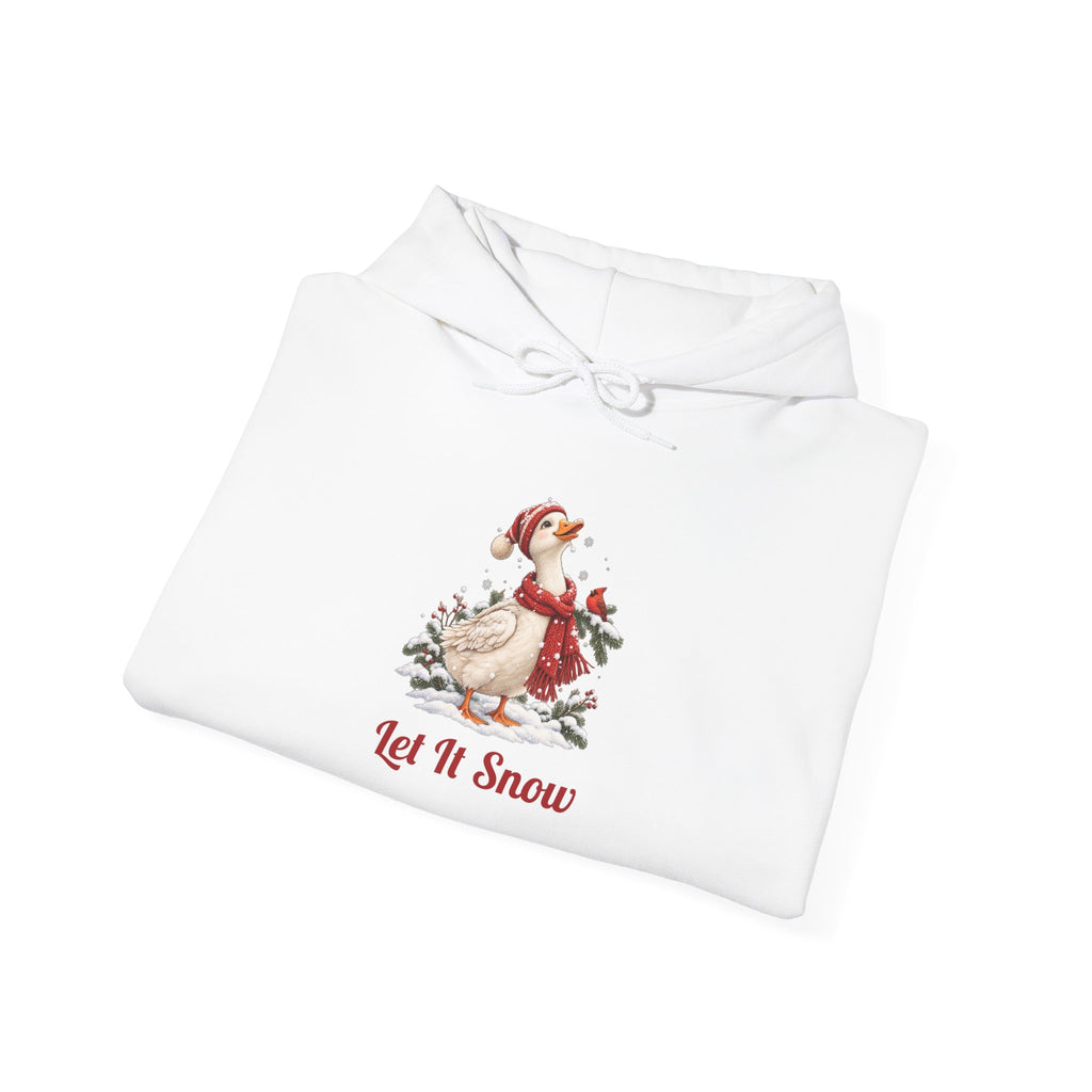 Let It Snow Goose Christmas Hoodie, folded